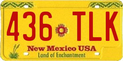 NM license plate 436TLK