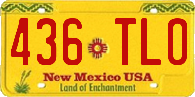 NM license plate 436TLO