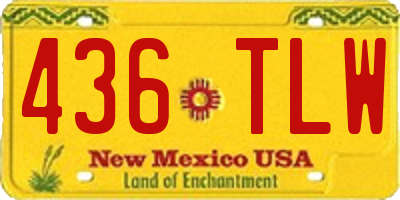 NM license plate 436TLW