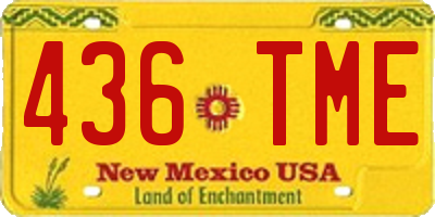 NM license plate 436TME