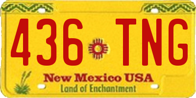 NM license plate 436TNG