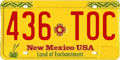 NM license plate 436TOC