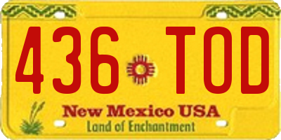 NM license plate 436TOD