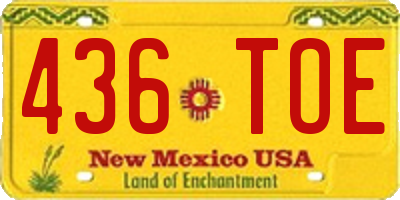 NM license plate 436TOE
