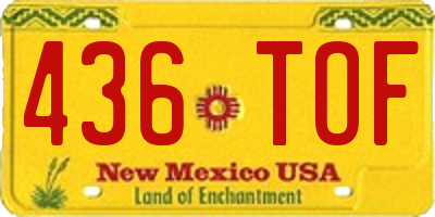 NM license plate 436TOF