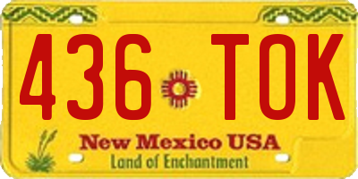 NM license plate 436TOK