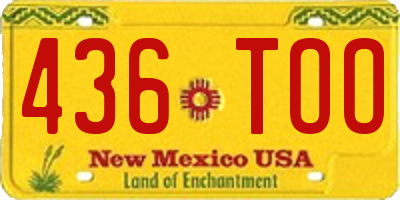 NM license plate 436TOO