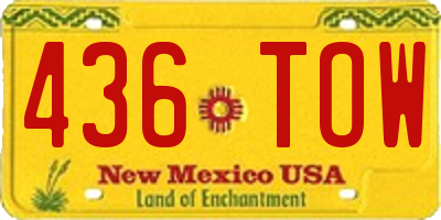 NM license plate 436TOW