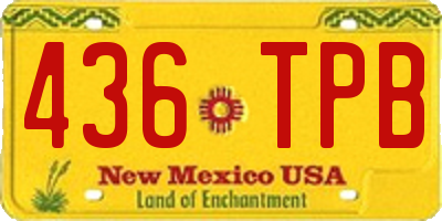 NM license plate 436TPB