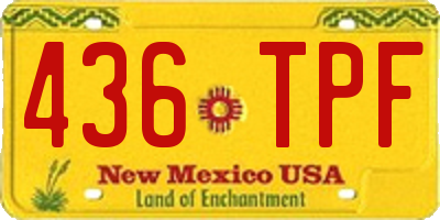NM license plate 436TPF