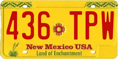 NM license plate 436TPW