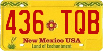 NM license plate 436TQB