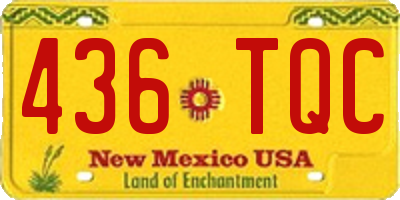 NM license plate 436TQC