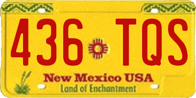 NM license plate 436TQS