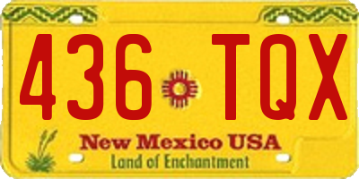 NM license plate 436TQX