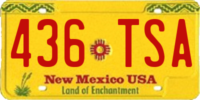 NM license plate 436TSA