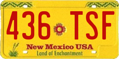 NM license plate 436TSF