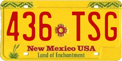 NM license plate 436TSG