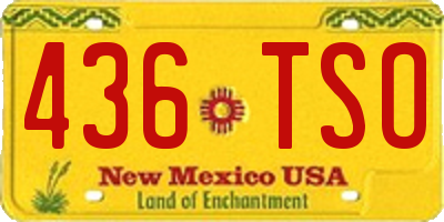 NM license plate 436TSO