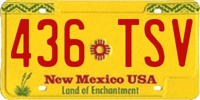 NM license plate 436TSV