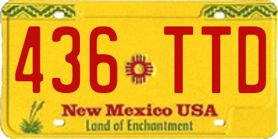 NM license plate 436TTD