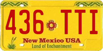 NM license plate 436TTI