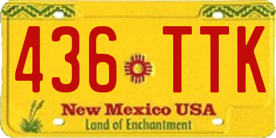 NM license plate 436TTK