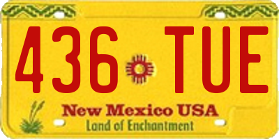 NM license plate 436TUE
