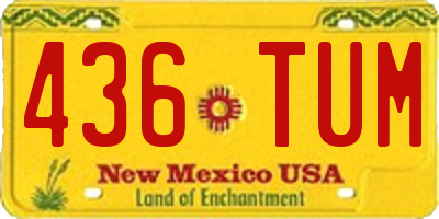 NM license plate 436TUM