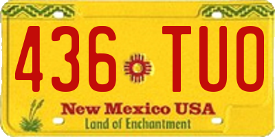NM license plate 436TUO