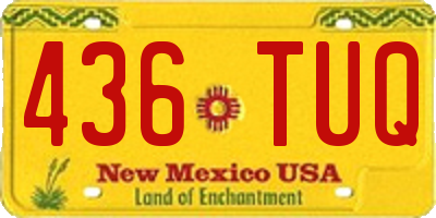 NM license plate 436TUQ