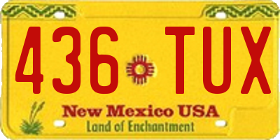 NM license plate 436TUX