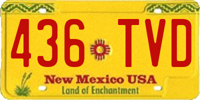 NM license plate 436TVD