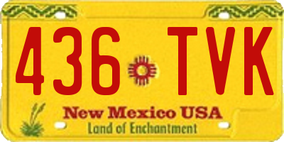 NM license plate 436TVK