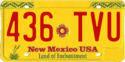 NM license plate 436TVU