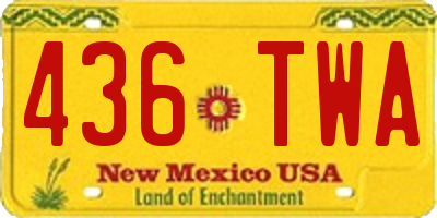 NM license plate 436TWA