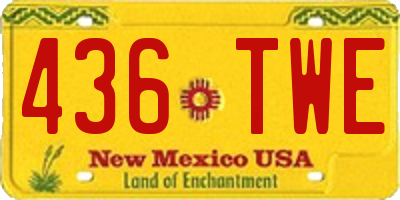 NM license plate 436TWE