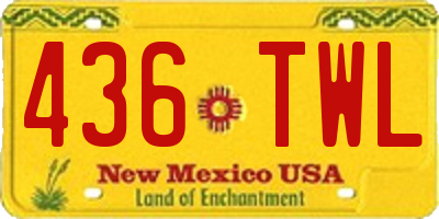 NM license plate 436TWL