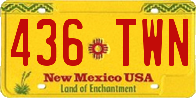 NM license plate 436TWN