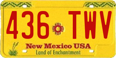 NM license plate 436TWV