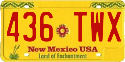 NM license plate 436TWX