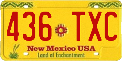 NM license plate 436TXC