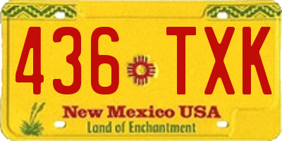 NM license plate 436TXK