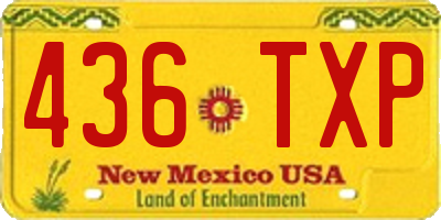 NM license plate 436TXP