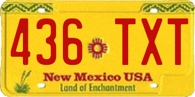 NM license plate 436TXT