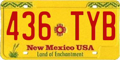 NM license plate 436TYB