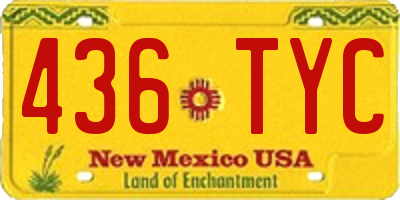NM license plate 436TYC