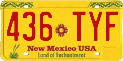 NM license plate 436TYF