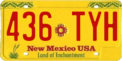 NM license plate 436TYH