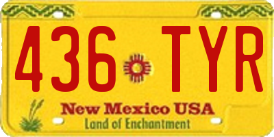 NM license plate 436TYR